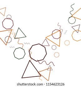 Geometric Memphis Background. Simple Pattern for Postcard, Print, Banner or Poster. Modern Abstract Background. Vector Texture in Trendy Minimalistic Style