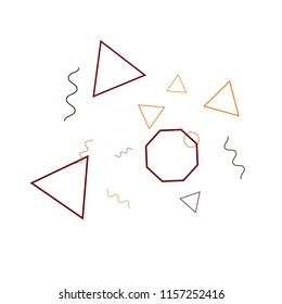 Geometric Memphis Background. Simple Pattern for Postcard, Print, Banner or Poster. Modern Abstract Background. Vector Texture in Trendy Minimalistic Style