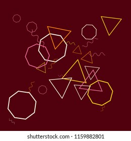 Geometric Memphis Background. Simple Pattern for Postcard, Print, Banner or Poster. Modern Abstract Background. Vector Texture in Trendy Minimalistic Style