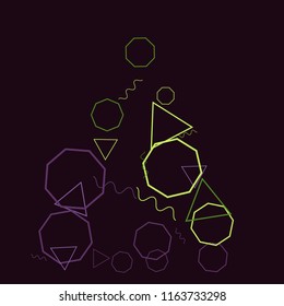 Geometric Memphis Background. Simple Pattern for Postcard, Print, Banner or Poster. Modern Abstract Background. Vector Texture in Trendy Minimalistic Style
