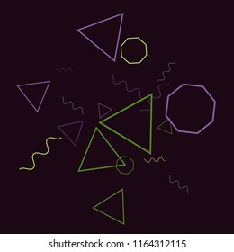 Geometric Memphis Background. Simple Pattern for Postcard, Print, Banner or Poster. Modern Abstract Background. Vector Texture in Trendy Minimalistic Style
