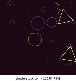 Geometric Memphis Background. Simple Pattern for Postcard, Print, Banner or Poster. Modern Abstract Background. Vector Texture in Trendy Minimalistic Style
