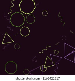 Geometric Memphis Background. Simple Pattern for Postcard, Print, Banner or Poster. Modern Abstract Background. Vector Texture in Trendy Minimalistic Style
