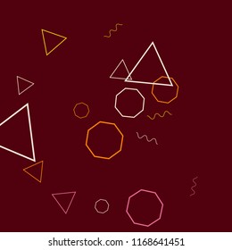 Geometric Memphis Background. Simple Pattern for Postcard, Print, Banner or Poster. Modern Abstract Background. Vector Texture in Trendy Minimalistic Style