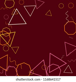 Geometric Memphis Background. Simple Pattern for Postcard, Print, Banner or Poster. Modern Abstract Background. Vector Texture in Trendy Minimalistic Style