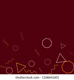 Geometric Memphis Background. Simple Pattern for Postcard, Print, Banner or Poster. Modern Abstract Background. Vector Texture in Trendy Minimalistic Style