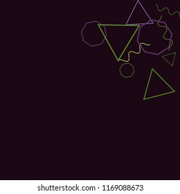 Geometric Memphis Background. Simple Pattern for Postcard, Print, Banner or Poster. Modern Abstract Background. Vector Texture in Trendy Minimalistic Style
