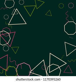 Geometric Memphis Background. Simple Pattern for Postcard, Print, Banner or Poster. Modern Abstract Background. Vector Texture in Trendy Minimalistic Style
