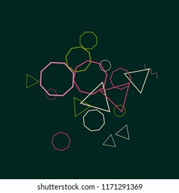 Geometric Memphis Background. Simple Pattern for Postcard, Print, Banner or Poster. Modern Abstract Background. Vector Texture in Trendy Minimalistic Style
