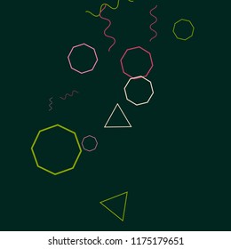 Geometric Memphis Background. Simple Pattern for Postcard, Print, Banner or Poster. Modern Abstract Background. Vector Texture in Trendy Minimalistic Style
