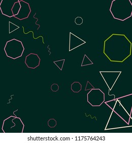 Geometric Memphis Background. Simple Pattern for Postcard, Print, Banner or Poster. Modern Abstract Background. Vector Texture in Trendy Minimalistic Style
