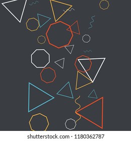 Geometric Memphis Background. Simple Pattern for Postcard, Print, Banner or Poster. Modern Abstract Background. Vector Texture in Trendy Minimalistic Style
