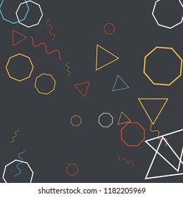 Geometric Memphis Background. Simple Pattern for Postcard, Print, Banner or Poster. Modern Abstract Background. Vector Texture in Trendy Minimalistic Style
