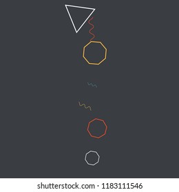 Geometric Memphis Background. Simple Pattern for Postcard, Print, Banner or Poster. Modern Abstract Background. Vector Texture in Trendy Minimalistic Style
