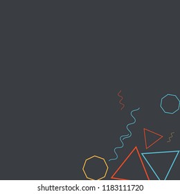 Geometric Memphis Background. Simple Pattern for Postcard, Print, Banner or Poster. Modern Abstract Background. Vector Texture in Trendy Minimalistic Style
