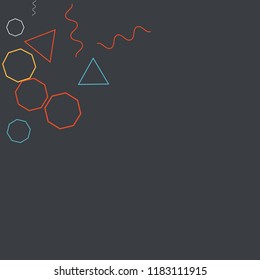 Geometric Memphis Background. Simple Pattern for Postcard, Print, Banner or Poster. Modern Abstract Background. Vector Texture in Trendy Minimalistic Style
