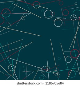 Geometric Memphis Background. Simple Pattern for Postcard, Print, Banner or Poster. Modern Abstract Background with Rings and Lines. Vector Texture in Trendy Minimalistic Style
