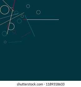 Geometric Memphis Background. Simple Pattern for Postcard, Print, Banner or Poster. Modern Abstract Background with Rings and Lines. Vector Texture in Trendy Minimalistic Style
