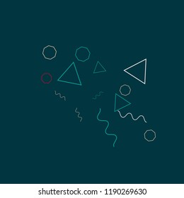 Geometric Memphis Background. Simple Pattern for Postcard, Print, Banner or Poster. Modern Abstract Background. Vector Texture in Trendy Minimalistic Style