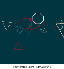 Geometric Memphis Background. Simple Pattern for Postcard, Print, Banner or Poster. Modern Abstract Background. Vector Texture in Trendy Minimalistic Style