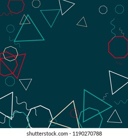 Geometric Memphis Background. Simple Pattern for Postcard, Print, Banner or Poster. Modern Abstract Background. Vector Texture in Trendy Minimalistic Style