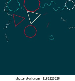 Geometric Memphis Background. Simple Pattern for Postcard, Print, Banner or Poster. Modern Abstract Background. Vector Texture in Trendy Minimalistic Style