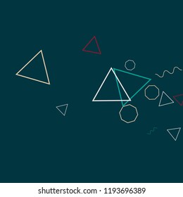 Geometric Memphis Background. Simple Pattern for Postcard, Print, Banner or Poster. Modern Abstract Background. Vector Texture in Trendy Minimalistic Style