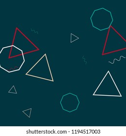 Geometric Memphis Background. Simple Pattern for Postcard, Print, Banner or Poster. Modern Abstract Background. Vector Texture in Trendy Minimalistic Style