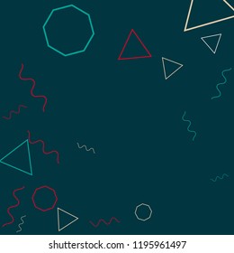 Geometric Memphis Background. Simple Pattern for Postcard, Print, Banner or Poster. Modern Abstract Background. Vector Texture in Trendy Minimalistic Style