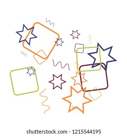 Geometric Memphis Background. Simple Pattern for Postcard, Print, Banner or Poster. Modern Abstract Background. Vector Texture in Trendy Minimalistic Style