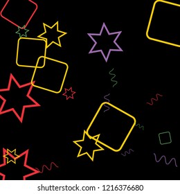 Geometric Memphis Background. Simple Pattern for Postcard, Print, Banner or Poster. Modern Abstract Background. Vector Texture in Trendy Minimalistic Style
