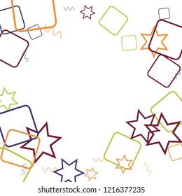 Geometric Memphis Background. Simple Pattern for Postcard, Print, Banner or Poster. Modern Abstract Background. Vector Texture in Trendy Minimalistic Style
