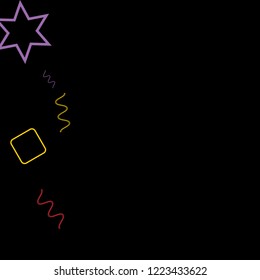 Geometric Memphis Background. Simple Pattern for Postcard, Print, Banner or Poster. Modern Abstract Background. Vector Texture in Trendy Minimalistic Style
