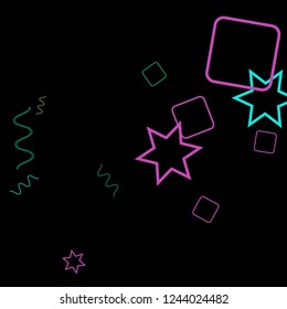 Geometric Memphis Background. Simple Pattern for Postcard, Print, Banner or Poster. Modern Abstract Background. Vector Texture in Trendy Minimalistic Style