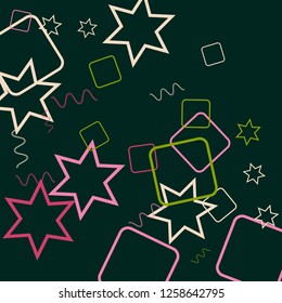 Geometric Memphis Background. Simple Pattern for Postcard, Print, Banner or Poster. Modern Abstract Background. Vector Texture in Trendy Minimalistic Style