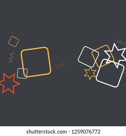 Geometric Memphis Background. Simple Pattern for Postcard, Print, Banner or Poster. Modern Abstract Background. Vector Texture in Trendy Minimalistic Style