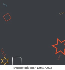 Geometric Memphis Background. Simple Pattern for Postcard, Print, Banner or Poster. Modern Abstract Background with Rings and Lines. Vector Texture in Trendy Minimalistic Style