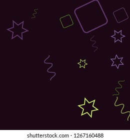 Geometric Memphis Background. Simple Pattern for Postcard, Print, Banner or Poster. Modern Abstract Background with Rings and Lines. Vector Texture in Trendy Minimalistic Style