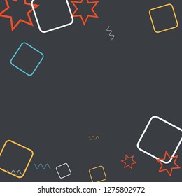 Geometric Memphis Background. Simple Pattern for Postcard, Print, Banner or Poster. Modern Abstract Background. Vector Texture in Trendy Minimalistic Style
