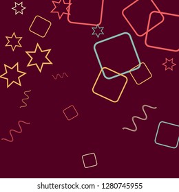 Geometric Memphis Background. Simple Pattern for Postcard, Print, Banner or Poster. Modern Abstract Background. Vector Texture in Trendy Minimalistic Style
