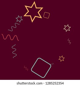 Geometric Memphis Background. Simple Pattern for Postcard, Print, Banner or Poster. Modern Abstract Background with Rings and Lines. Vector Texture in Trendy Minimalistic Style
