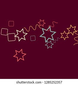 Geometric Memphis Background. Simple Pattern for Postcard, Print, Banner or Poster. Modern Abstract Background with Rings and Lines. Vector Texture in Trendy Minimalistic Style
