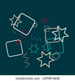 Geometric Memphis Background. Simple Pattern for Postcard, Print, Banner or Poster. Modern Abstract Background. Vector Texture in Trendy Minimalistic Style
