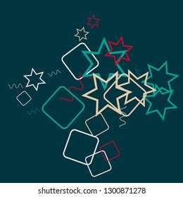 Geometric Memphis Background. Simple Pattern for Postcard, Print, Banner or Poster. Modern Abstract Background. Vector Texture in Trendy Minimalistic Style
