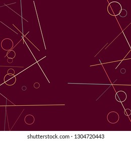 Geometric Memphis Background. Simple Pattern for Postcard, Print, Banner or Poster. Modern Abstract Background with Rings and Lines. Vector Texture in Trendy Minimalistic Style
