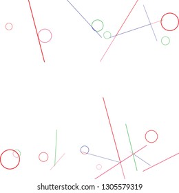 Geometric Memphis Background. Simple Pattern for Postcard, Print, Banner or Poster. Modern Abstract Background with Rings and Lines. Vector Texture in Trendy Minimalistic Style
