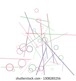 Geometric Memphis Background. Simple Pattern for Postcard, Print, Banner or Poster. Seamless texture. Modern Abstract Background with Rings and Lines. Vector Texture in Trendy Minimalistic Style
