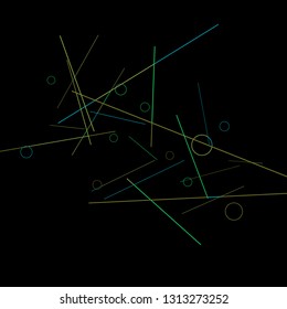 Geometric Memphis Background. Simple Pattern for Postcard, Print, Banner or Poster. Seamless texture. Modern Abstract Background with Rings and Lines. Vector Texture in Trendy Minimalistic Style
