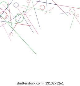 Geometric Memphis Background. Simple Pattern for Postcard, Print, Banner or Poster. Seamless texture. Modern Abstract Background with Rings and Lines. Vector Texture in Trendy Minimalistic Style
