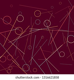 Geometric Memphis Background. Simple Pattern for Postcard, Print, Banner or Poster. Seamless texture. Modern Abstract Background with Rings and Lines. Vector Texture in Trendy Minimalistic Style
